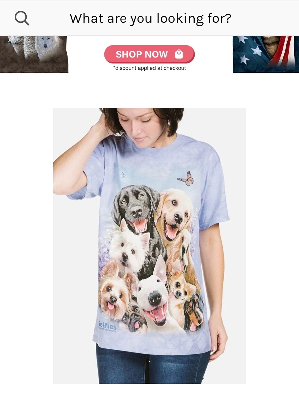 The Mountain White Dogs Selfie Classic Cotton T-Shirt